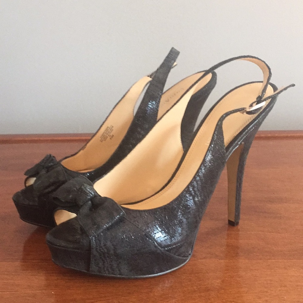 Enzo Angiolini Peep Toe Slingbacks with Bow